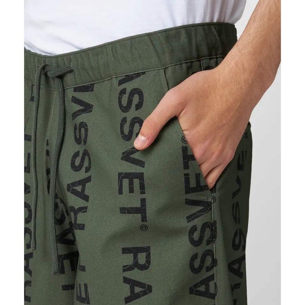 Rassvet Logo Print Pants XL Olive Green Black Straight Leg Skate Streetwear - Picture 4 of 4